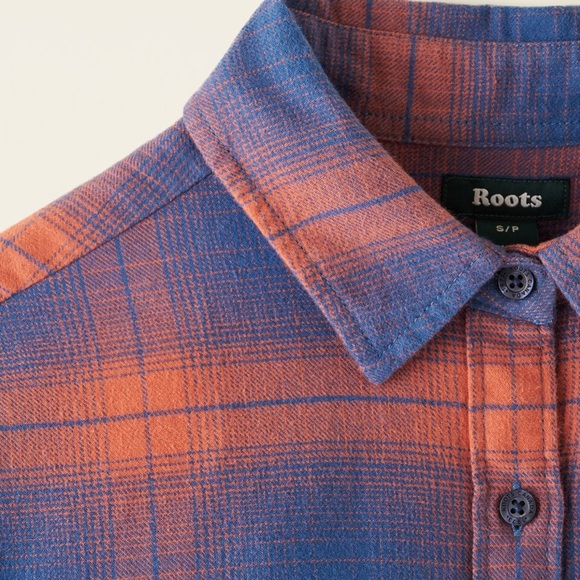 Roots Manning Pocket Flannel Shirt Men’s Size Medium Men’s Organic Cotton Plaid - Picture 9 of 14